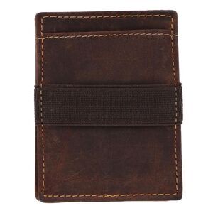 CTM Men's Leather Front Pocket Wallet with Elastic Keeper